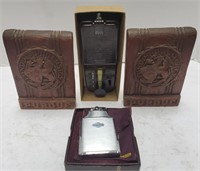 Ronson cigarette lighter and case with velvet bag