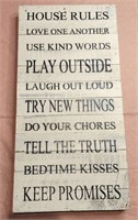 House Rules Wall Home Decor