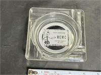 Vintage REMC Advertising Glass Ashtray