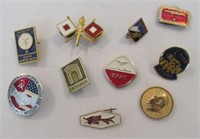 (10) Vintage Foreign Pins Including 1988 USSR-USA