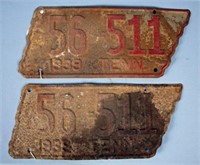 Two 1939 Tennessee License Plates