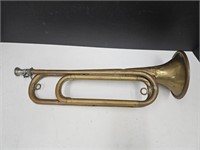 Vintage Brass Bugle Military / Boy Scouts? 16.5"h