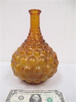 Vintabe Amber Bubble Glass Vase Made in Italy