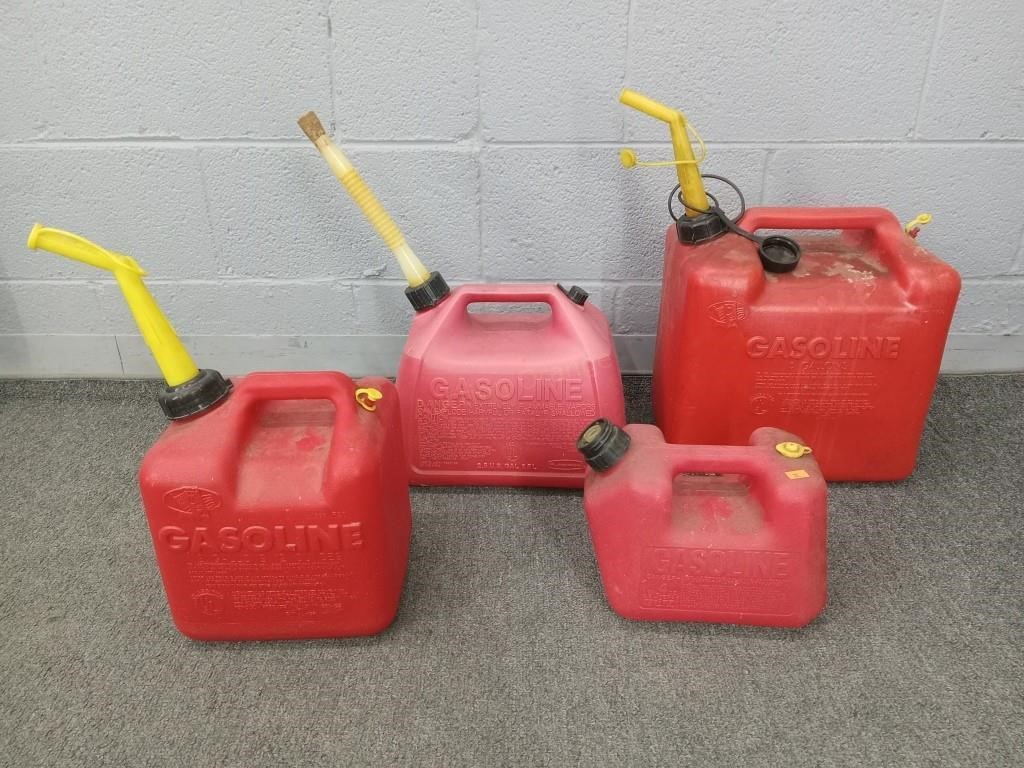 4 Pc Assorted Gas Cans1 Gal - 5 Gal