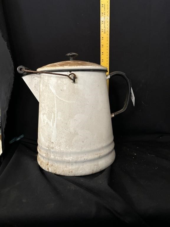 vintage enamel cowboy coffee pot