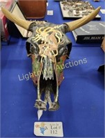 HAND PAINTED STEER SKULL