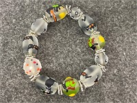 Halloween Hand Painted Beads Stretch Bracelet