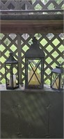 3 Outdoor Metal Lanterns-As Is