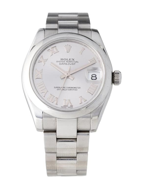 Rolex Oyster Datejust Silver Dial Watch 31mm