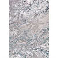 JONATHAN Y Swirl Marbled Rug Grey/Turquoise  8x10