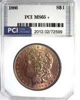 1886 Morgan PCI MS65+ Purple Toning