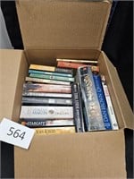 Box of paperback books