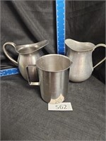 3 Stainless water pitchers