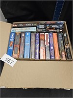 Box of paperback books