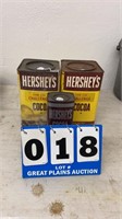 Lot of 3 Hershey’s Cocoa Tins