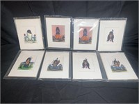 16 Matted Chris Tofferson Prints 4"x 5" Native Art