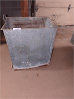 Vintage metal storage bin with handles