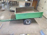 Green tilt bed garden trailer