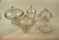FIVE PIECES OF CANADIAN PRESSED GLASS