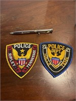 Two police Ripley and halls badges and Dyer