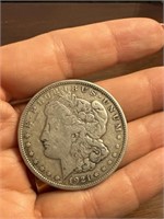 1921 p Morgan silver dollar