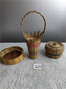 3 Very Nice Older Smaller Baskets