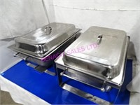 3X, COMPLETE CHAFING DISH  - NO INSERTS