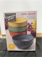 Gibson Home Color Speck Ceramic Bowl Set