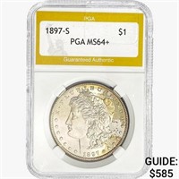1897-S Morgan Silver Dollar PGA MS64+