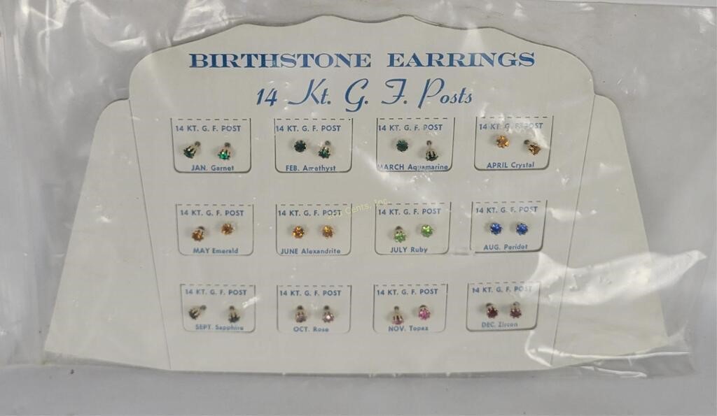 14k Gold Filled Post Birthstone Earrings