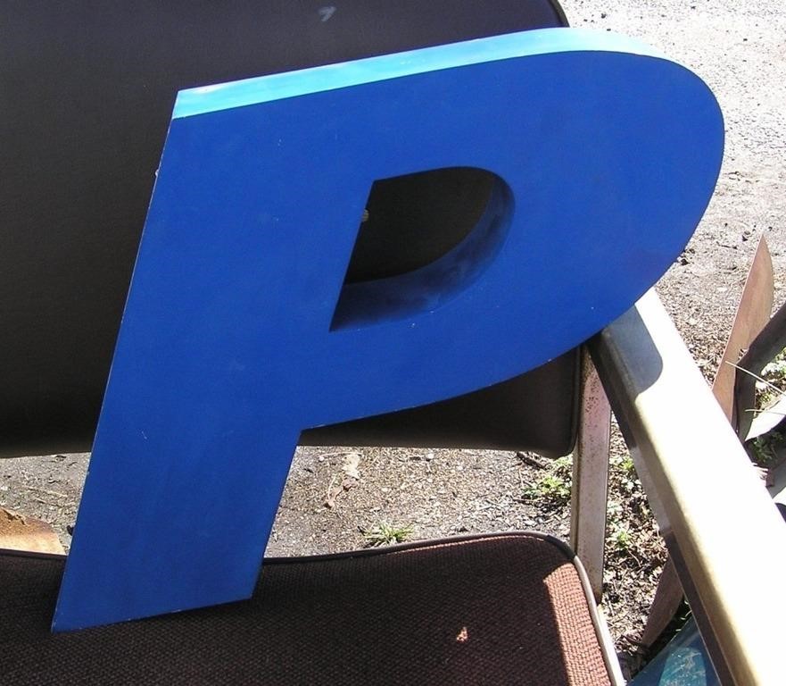 Letter P cast metal advertising letter