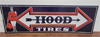 Hood Tires Enbossed Sign, 14" x 42", New