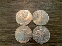 (4) 2015 Silver Dollars