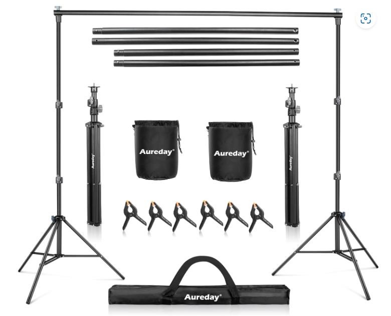 Aureday Backdrop Stand, 10x7Ft Adjustable