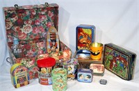 Box of Decorative Tin Boxes Advertising