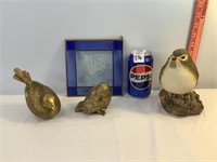 Metal, Resin & Glass Bird Decor