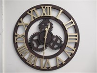Roman Numeral Gear Clock 19"