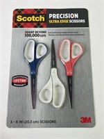 NEW 3 Pack Scotch Ultra Edge Titanium Scissors