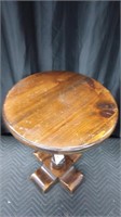 ROUND PINE LAMP TABLE BY ETHAN ALLEN