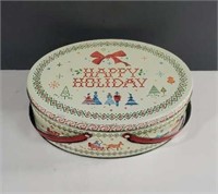 Vintage Happy Holiday Colonial Christmas Scene