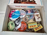 Assorted Buttons & Keychains