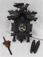 German Black Forest cuckoo clock, 11" tall