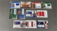 11pc NBA Autographed Relic Basketball Rookies
