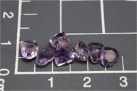 Amethyst, 6x6 heart, 7 pieces