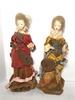 Vintage Dolls on Wood Bases
