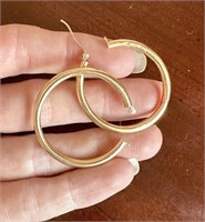 Gold Hoop Earrings *Eye Pin Missing* 14k