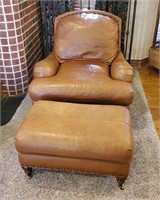 Whittemore Sherrill Leather Chair & Ottoman