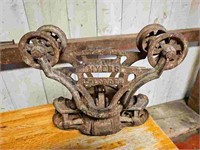 Antique Myers Cast Iron Hay Trolley Farm Tool
