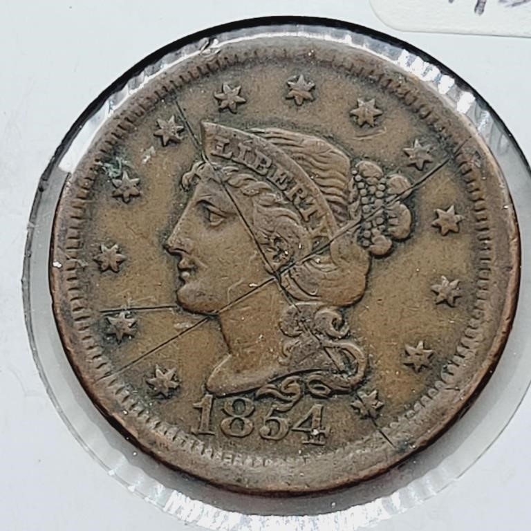 1854 LARGE CENT