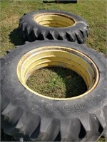 2-Good Year 18.4-38 Tractor Tire & Rim